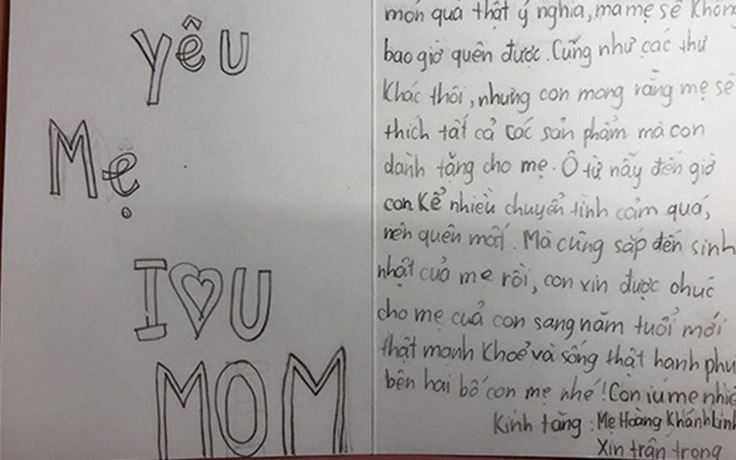 Bé gái 9 tuổi viết hàng trăm bức thư tay cho bố mẹ