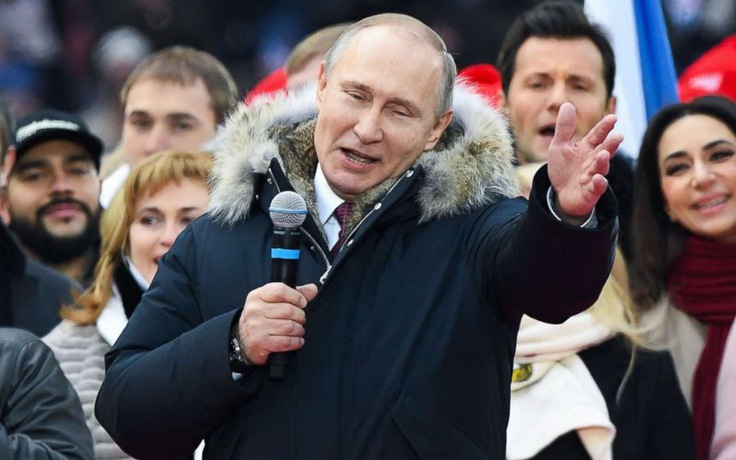 ‘Biển người' rầm rộ ủng hộ ông Putin trước bầu cử