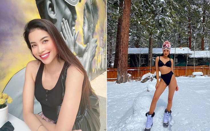 Hoa hậu Phạm Hương diện bikini khoe dáng giữa trời tuyết