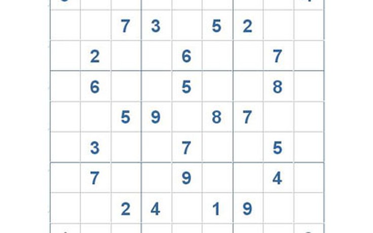 Mời các bạn thử sức với ô số Sudoku 2967 mức độ Khó
