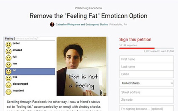 Facebook dỡ bỏ biểu tượng 'béo'