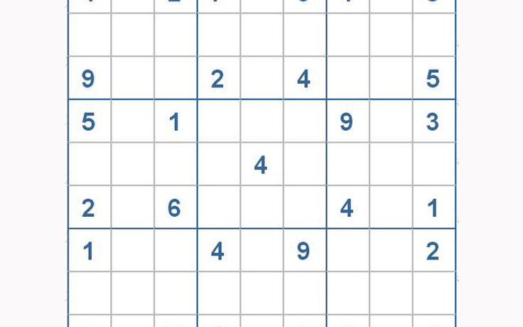 Mời các bạn thử sức với ô số Sudoku 3179 mức độ Khó