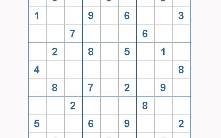 Mời các bạn thử sức với ô số Sudoku 3181 mức độ Khó