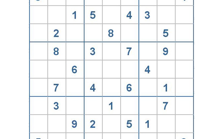 Mời các bạn thử sức với ô số Sudoku 3185 mức độ Khó