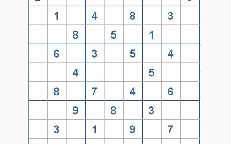 Mời các bạn thử sức với ô số Sudoku 3187 mức độ Khó