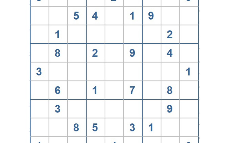 Mời các bạn thử sức với ô số Sudoku 3325 mức độ Khó