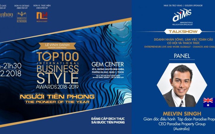 Diễn giả Melvin Singh đến từ Úc của sự kiện Leader Talk 2018