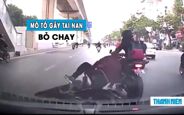 Phẫn nộ thanh niên lái mô tô chạy ẩu, quệt ngã xe khác rồi… bỏ chạy