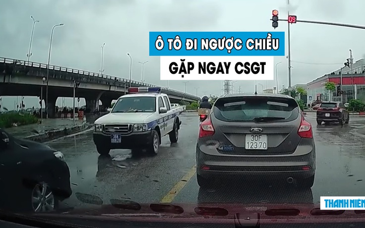 Dân mạng ‘hả hê’ khi tài xế ô tô bon chen, lấn làn gặp ngay CSGT