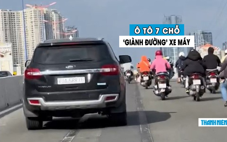 Dân mạng đòi xử phạt ô tô cố tình ‘cướp làn’ xe máy trên cầu Sài Gòn