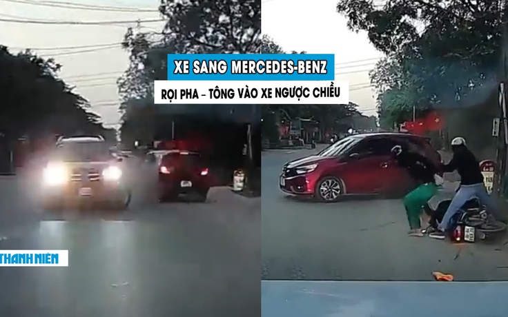 Xe sang Mercedes rọi đèn pha, lao thẳng vào ô tô ngược chiều: Tài xế say xỉn?