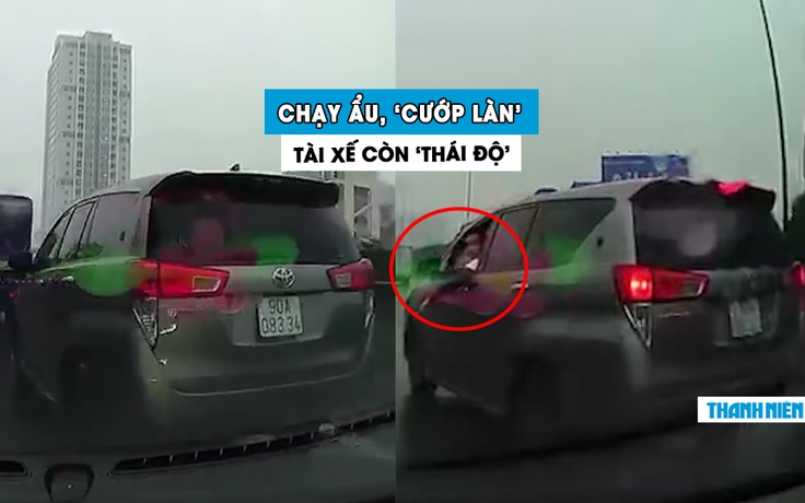 Xe Toyota Innova chạy ẩu ‘cướp’ làn đường khẩn cấp, tài xế còn thái độ thách thức