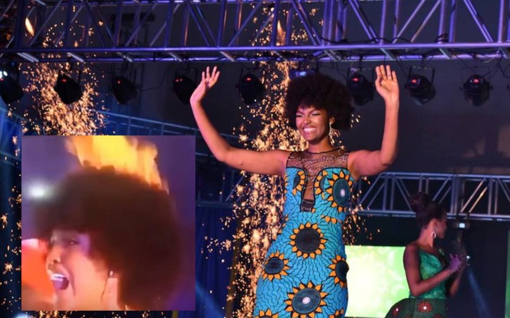 Hoa hậu châu Phi 2019 cháy tóc ngay giây phút đăng quang