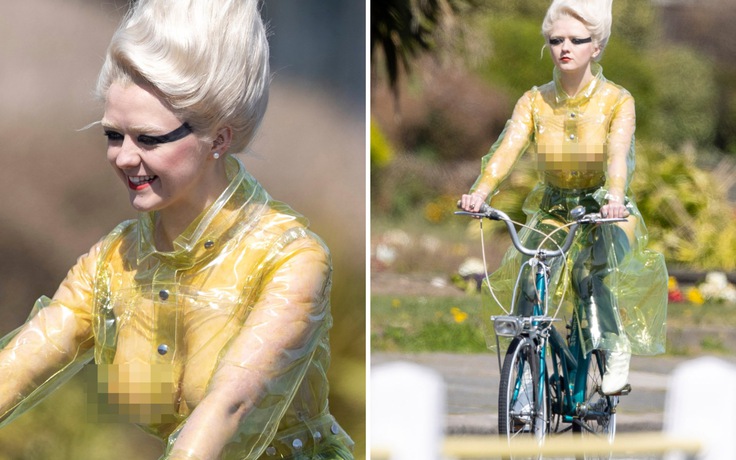 Mỹ nhân ‘Game of Thrones’ mặc đồ xuyên thấu táo bạo đạp xe trên phố