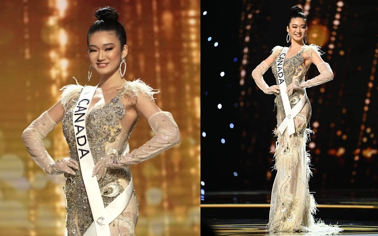 Hoa hậu Hoàn vũ Canada chọn váy của nhà thiết kế Việt thi bán kết