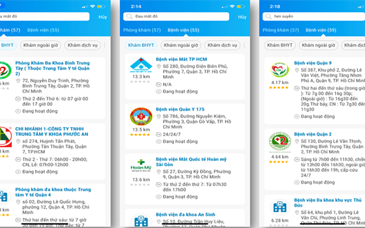 Thử nghiệm ứng dụng 'Tra cứu nơi khám, chữa bệnh' trên điện thoại