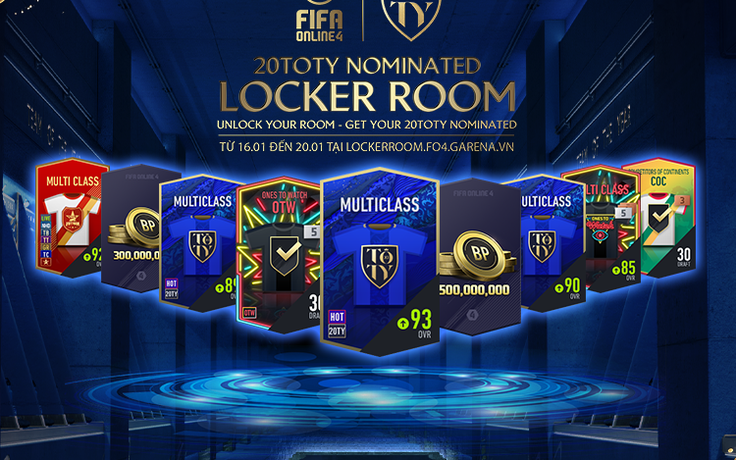 FIFA Online 4: Cơ hội sở hữu mùa thẻ siêu hot với 20TOTY Nominated Locker Room