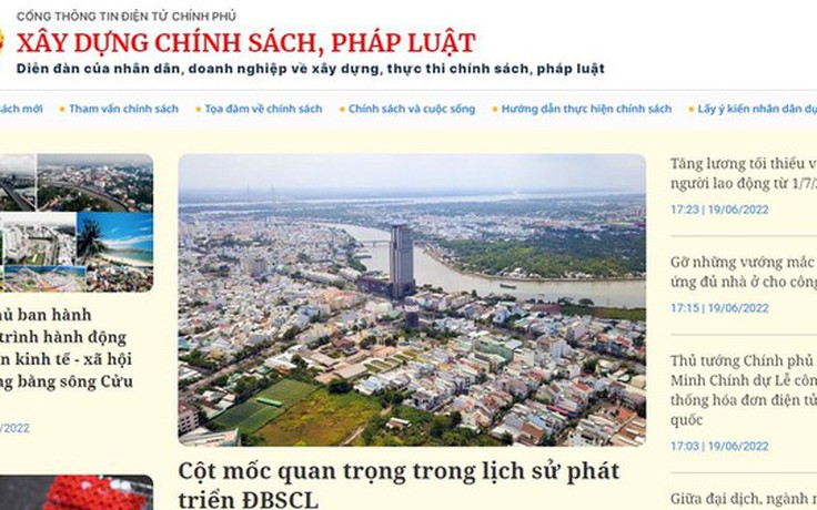 Cổng Thông tin điện tử Chính phủ ra mắt chuyên trang 'Xây dựng chính sách, pháp luật'