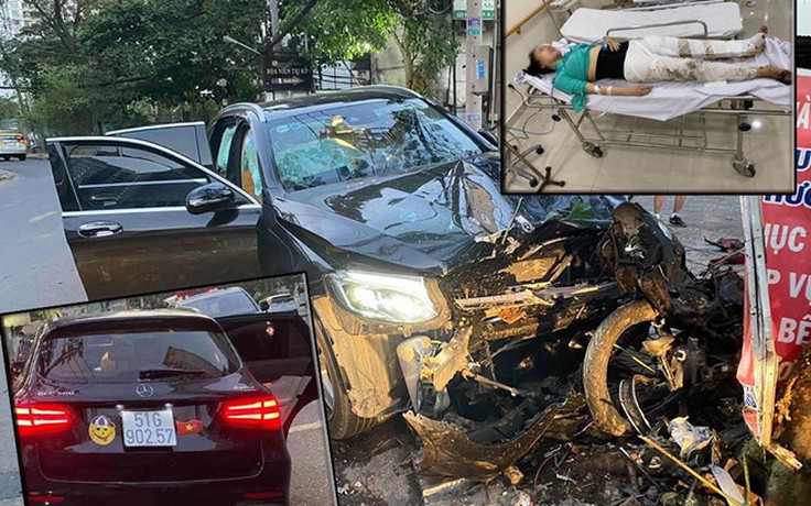 GrabBike, nữ tiếp viên hàng không bị lái xe Mercedes chơi ma túy tông với tốc độ 84km/h