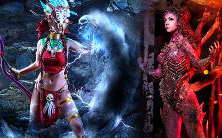 Cosplay game Blizzard: Witch Doctor vs Kerrigan
