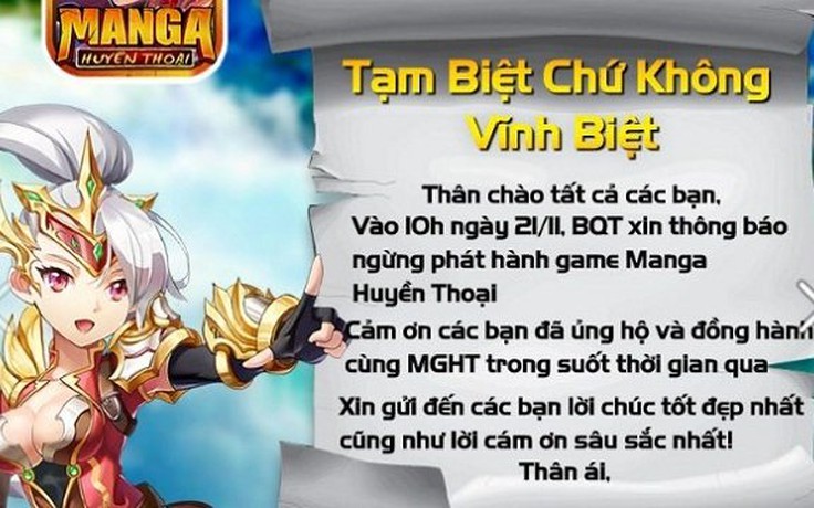 Manga Huyền Thoại đóng cửa sau 4 tháng hoạt động