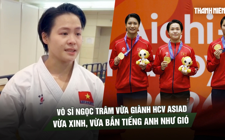 Võ sĩ Ngọc Trâm mắt đỏ hoe sau khi giành HCV ASIAD, bắn tiếng Anh cực mượt với phóng viên