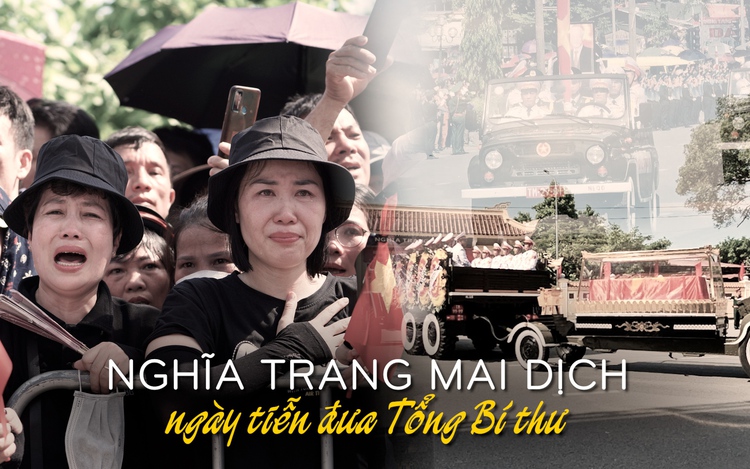 Người dân nghẹn ngào trước nghĩa trang Mai Dịch, tiễn biệt Tổng Bí thư Nguyễn Phú Trọng