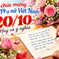 Lời chúc mừng ngày Phụ nữ Việt Nam 20.10 ngọt ngào, ý nghĩa tới người yêu thương