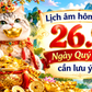 Lịch âm hôm nay 26.9: Ngày Quý Mão, tháng Đinh Dậu, năm Bính Ngọ