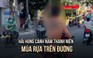 CSGT khống chế nam thanh niên múa rựa trên đường